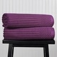 preview thumbnail 1 of 5, Superior Soho Ribbed Cotton Bath Sheet Set of 2 Purple