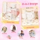 preview thumbnail 9 of 18, Gymax Kids Vanity Table & Chair Set 2-in-1 Princess Makeup Dressing