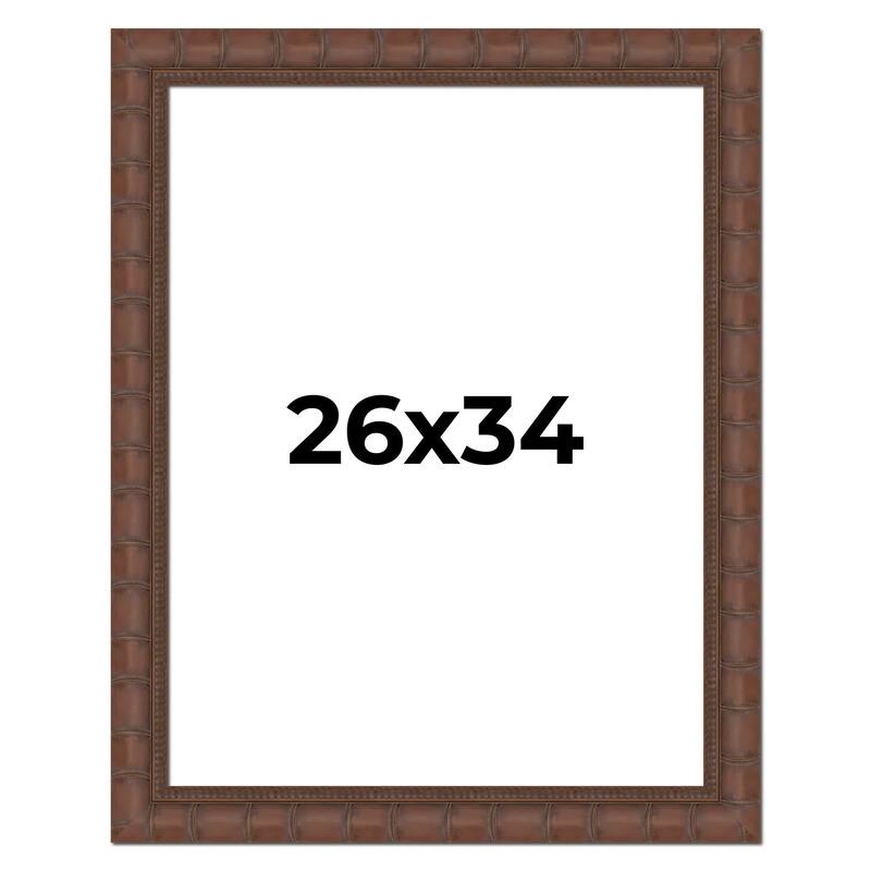 26x34 Frame Pewter Solid Wood Picture Frame Width 1.625 Inches | Interior Frame Depth 0.6875 Inches
