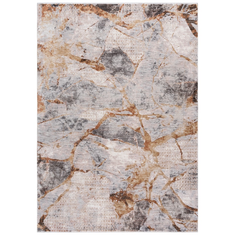 SAFAVIEH Garnet Josu Modern Contemporary Abstract Rug - 10' x 13' - Gold/Grey