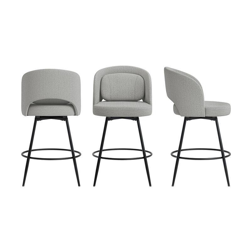 Swivel Bar Stools Set Of 2/3/4, Metal Bar Stools, Modern Upholstered Bar Stools For Kitchen Island - 20.3"W X 20.3"D X 39"H