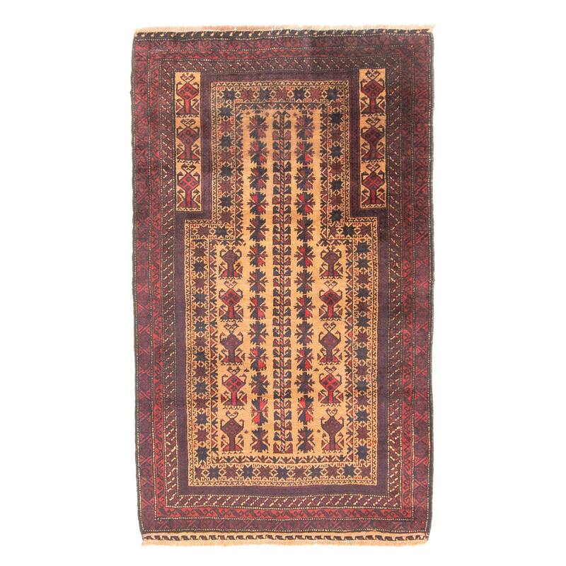 ECARPETGALLERY Hand-knotted Teimani Brown Wool Rug - 2'9 x 4'8