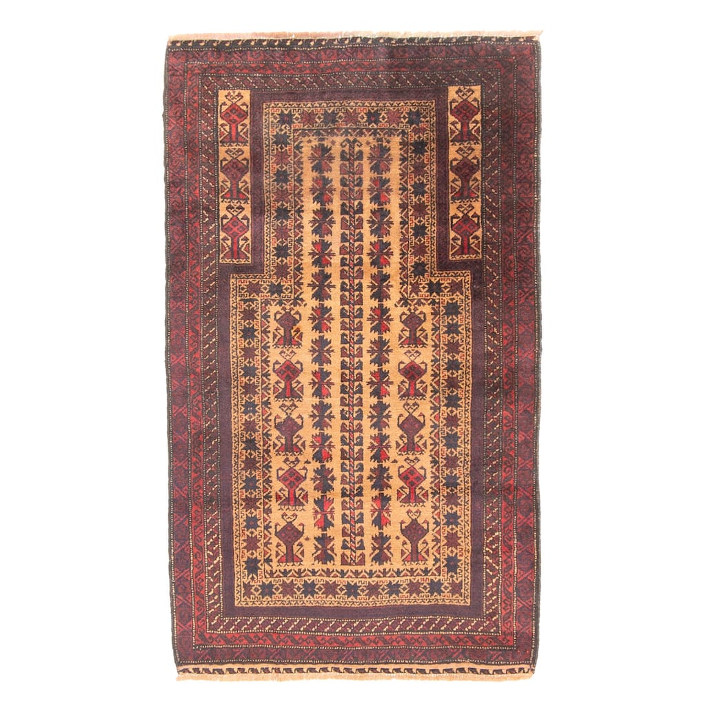 ECARPETGALLERY Hand-knotted Teimani Brown Wool Rug - 2'9 x 4'8