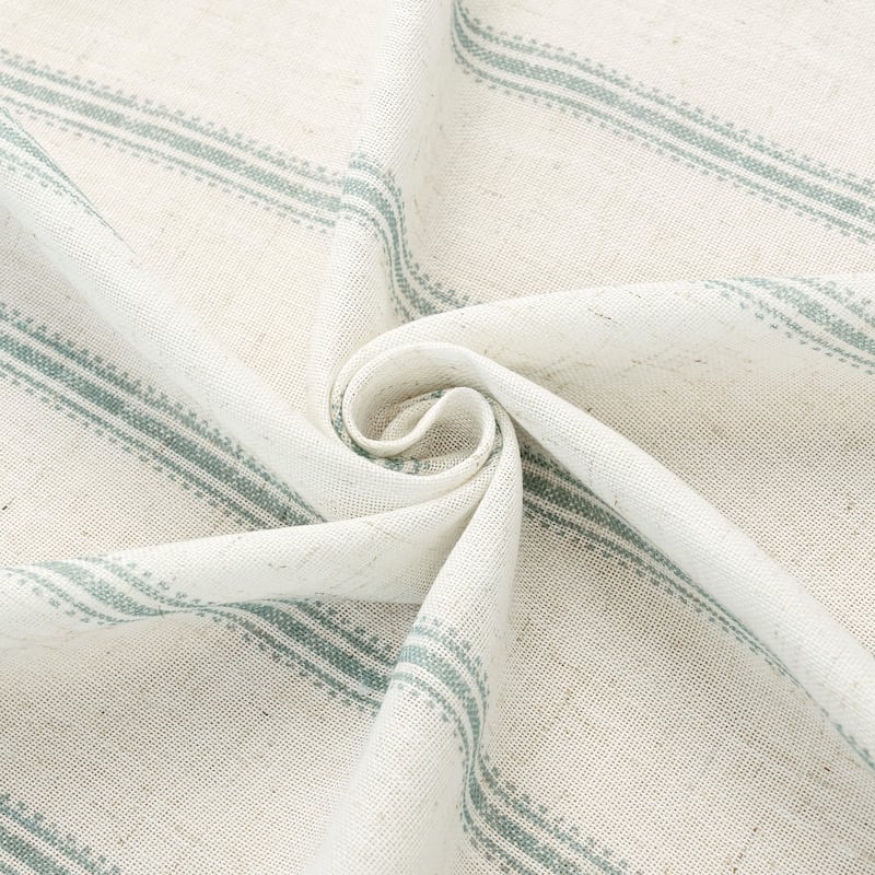 DriftAway Farmhouse Linen Blend Curtains Vertical Striped Printed Drapes