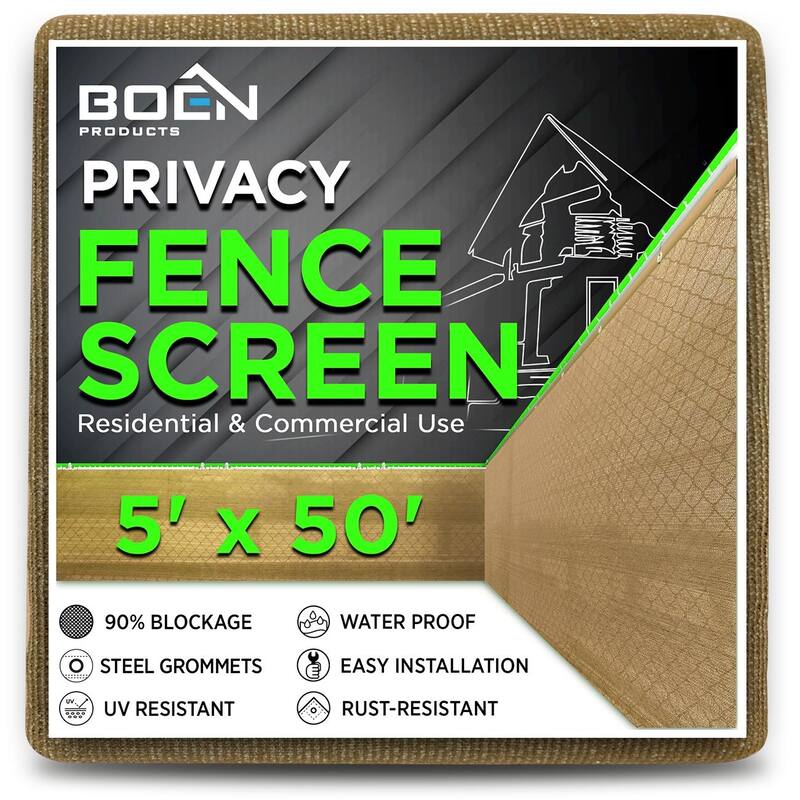Boen Privacy Netting Beige 5' x 50', w/ Reinforced Grommets