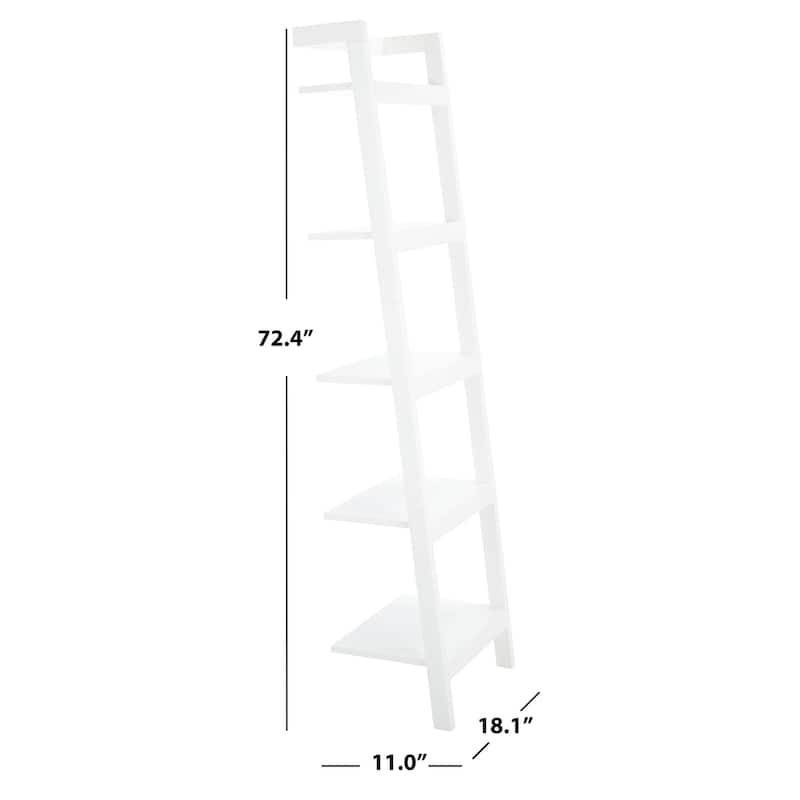 SAFAVIEH Sigrun Natural/Charcoal 5-Tier Leaning Etagere - 18.1" W x 11" L x 72.4" H - 18Wx11Dx72H
