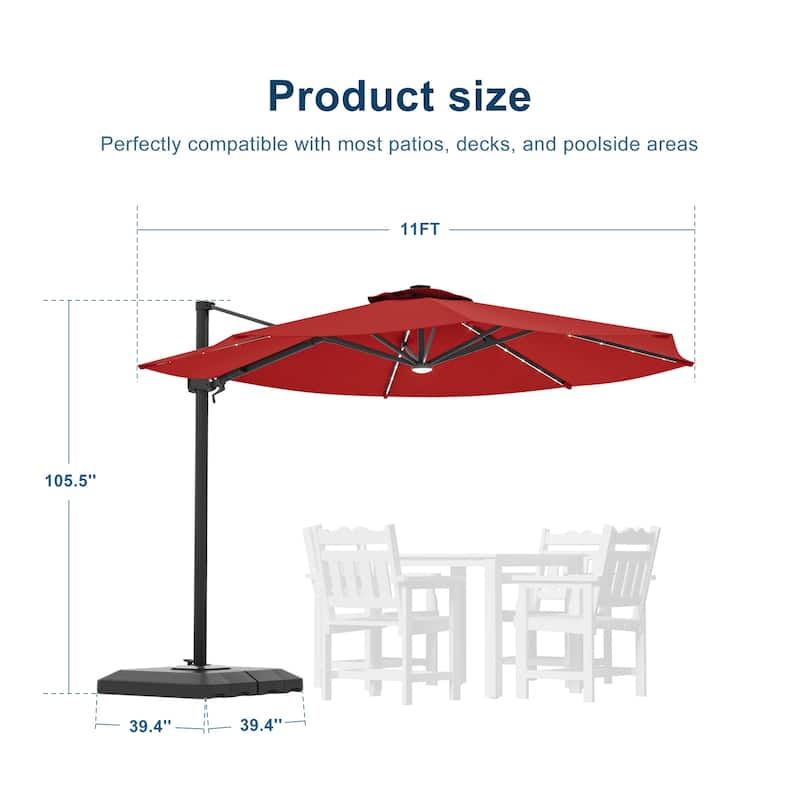 Outdoor 10FT LED Patio umbrella for Garden