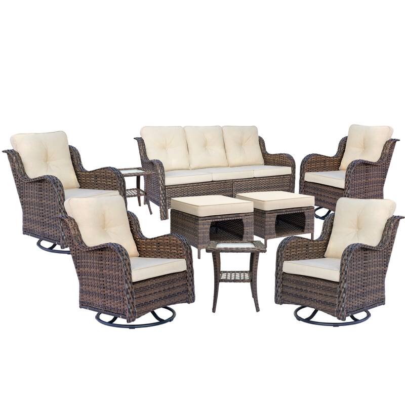 Wicker Patio Furniture Set-Outdoor Patio Conversation Seating Sets