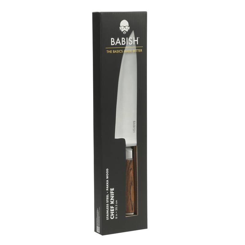 Babish High Carbon 1.4116 German Steel Full Tang 8-Inch Chef Knife - for Chopping, Slicing, Dicing & Everyday Prep