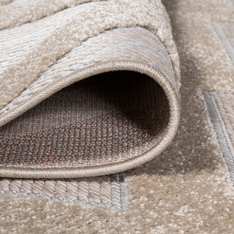 JONATHAN Y Haze High-Low Pile Ogee Trellis Tone-on-Tone Indoor/Outdoor Area Rug