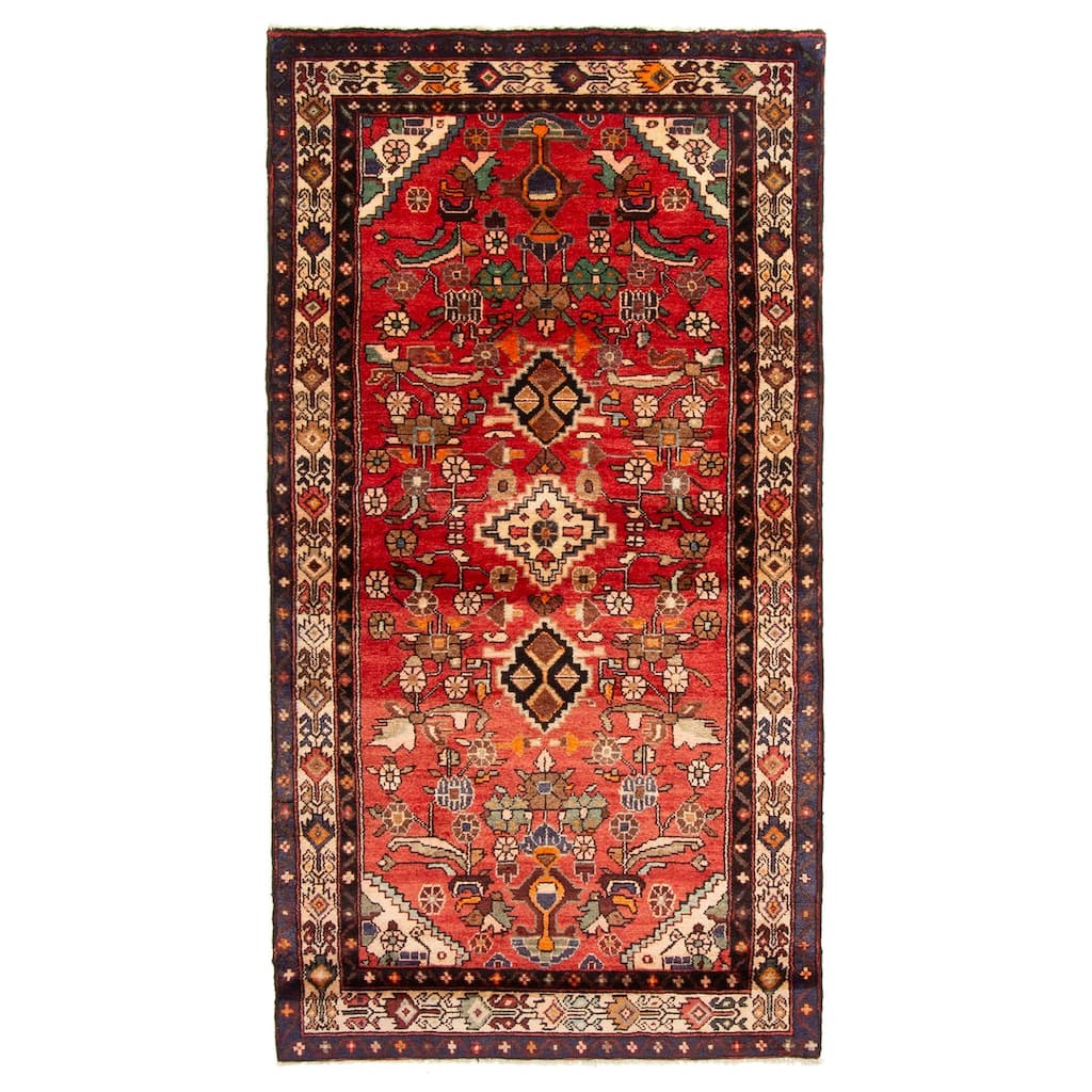 ECARPETGALLERY Hand-knotted Andelz Red Wool Rug - 3'3 x 6'4