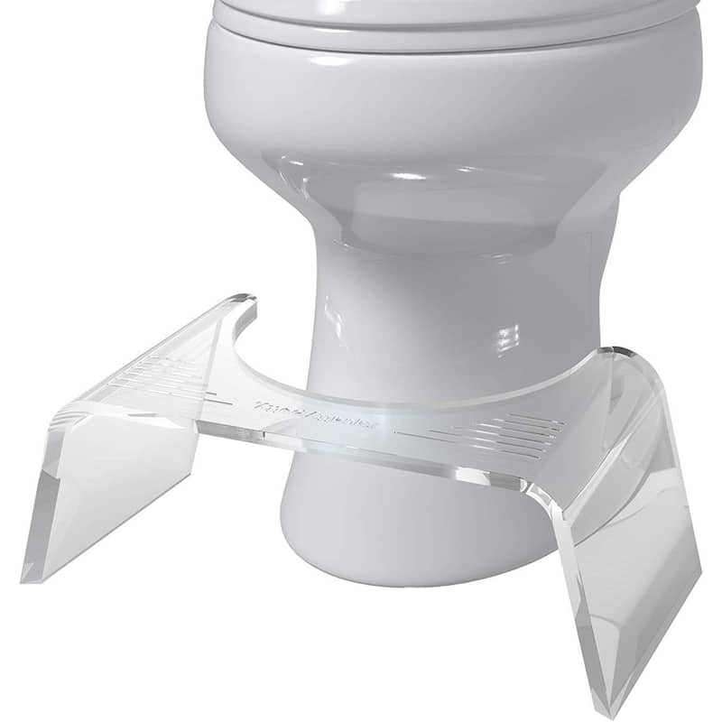Squatty Potty Ghost Acrylic Toilet Stool, 7 Inch Bathroom Squatting Poop Stool for Potty Assistance - Clear