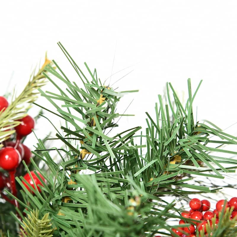 HOMCOM 2 ft. 2-Pack Small Outdoor Christmas Trees with Lights