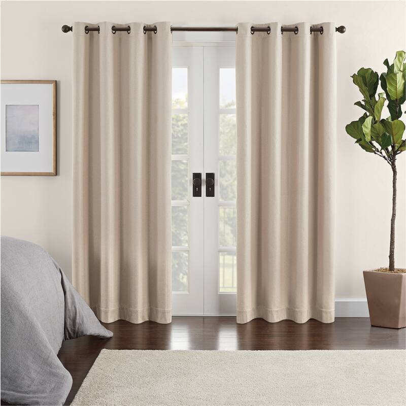 Eclipse Aura Chevron Draft Stopper Energy Saving 100% Blackout Grommet Top Curtain Panel