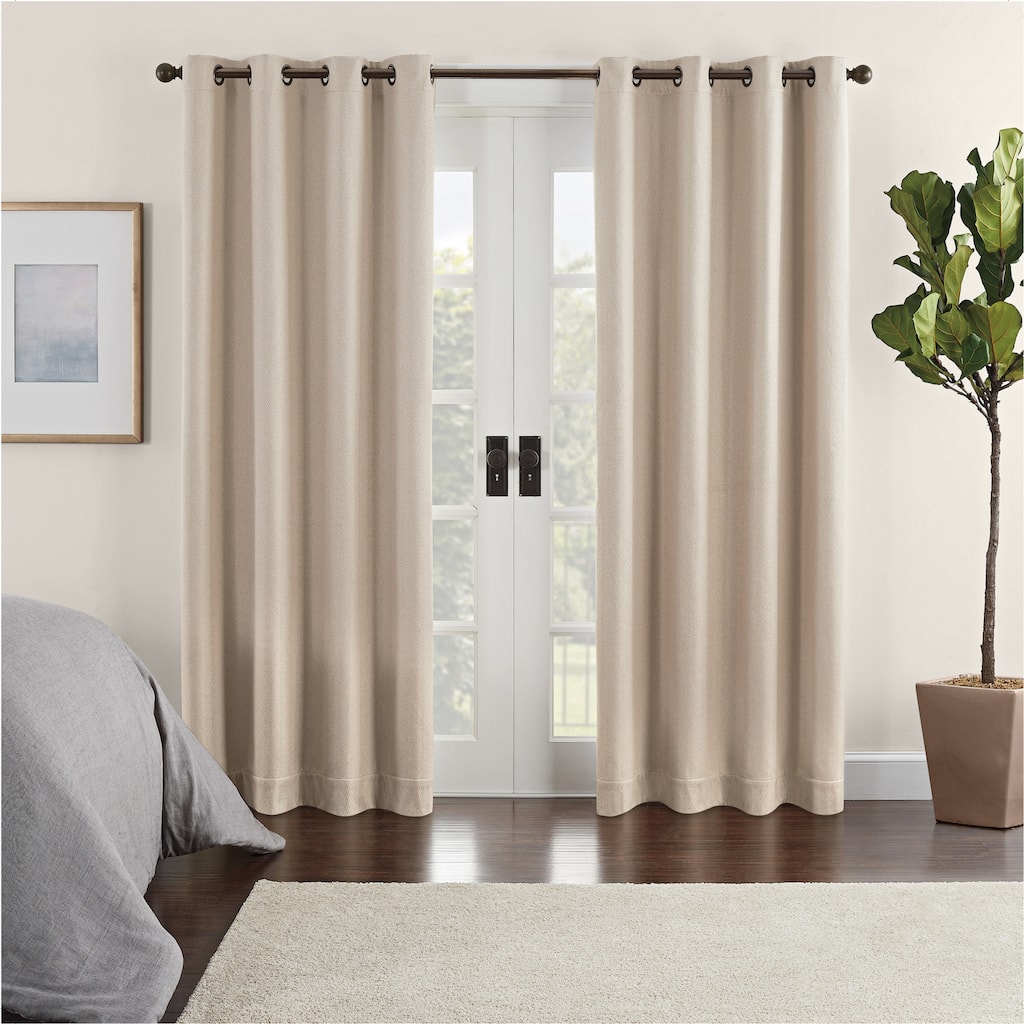 Eclipse Aura Chevron Draft Stopper Energy Saving 100% Blackout Grommet Top Curtain Panel