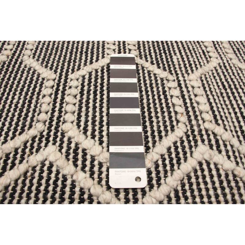 ECARPETGALLERY Braid weave Sienna Black Wool Rug - 5'1 x 7'4