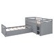 preview thumbnail 18 of 40, Space-Saving Design Twin Size Low Height Loft Bed and Platform Bed Sets, Kids Storage Bed Frame with 7 Drawers and Guardrails