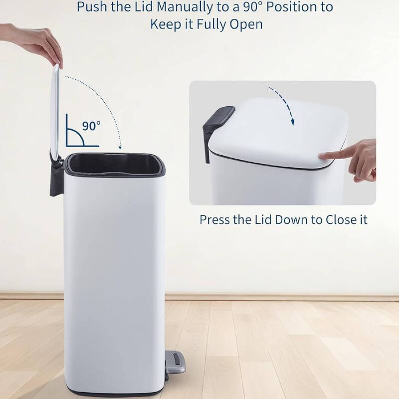 8 Gallon Step-On Kitchen Trash Can, Garbage Can for Home Office Bedroom