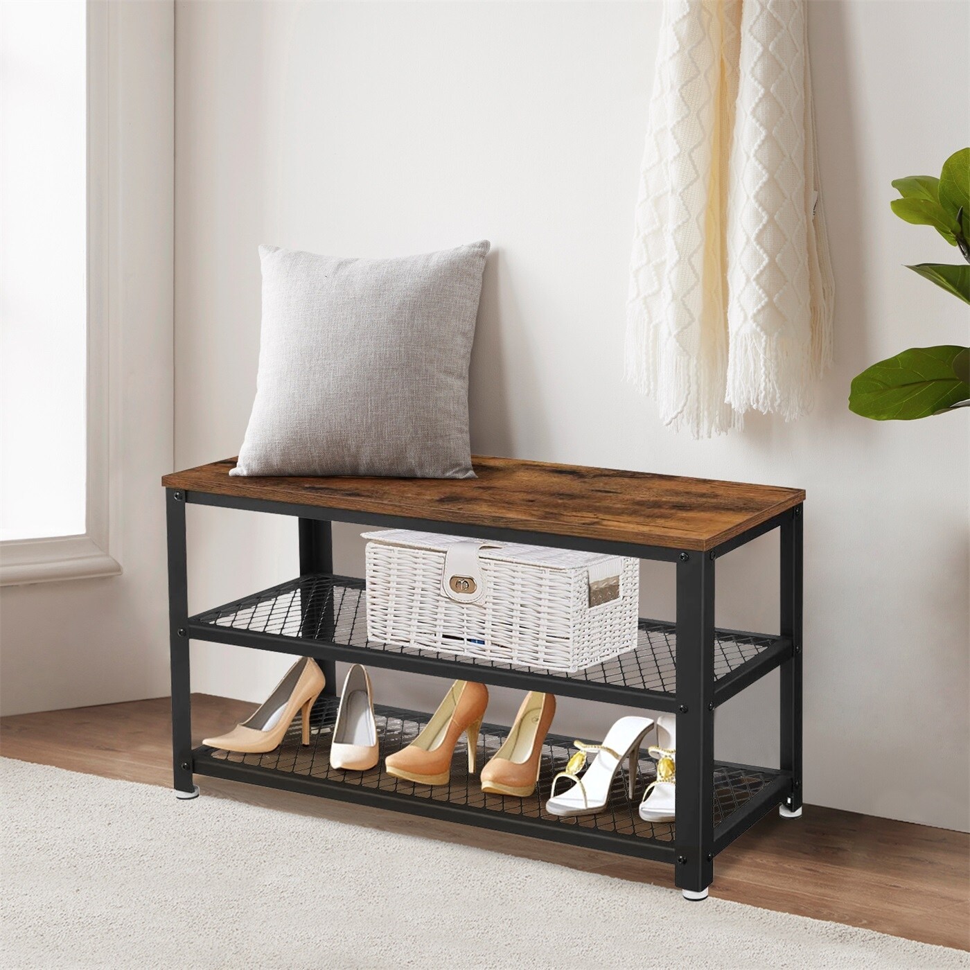 Entry seat shop with shoe storage