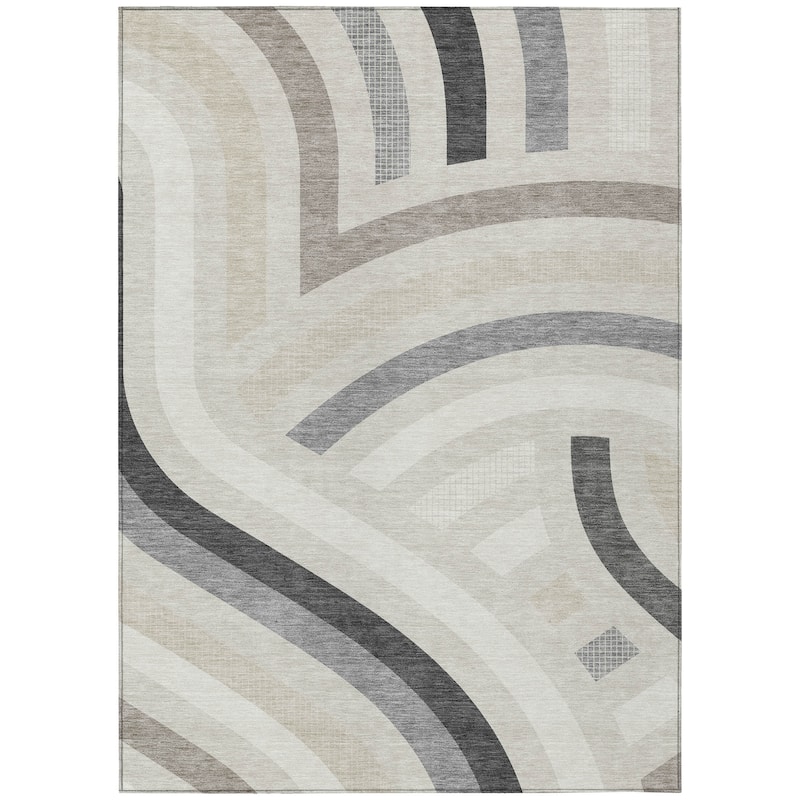 Machine Washable Indoor/ Outdoor Modern Jalen Chantille Rug