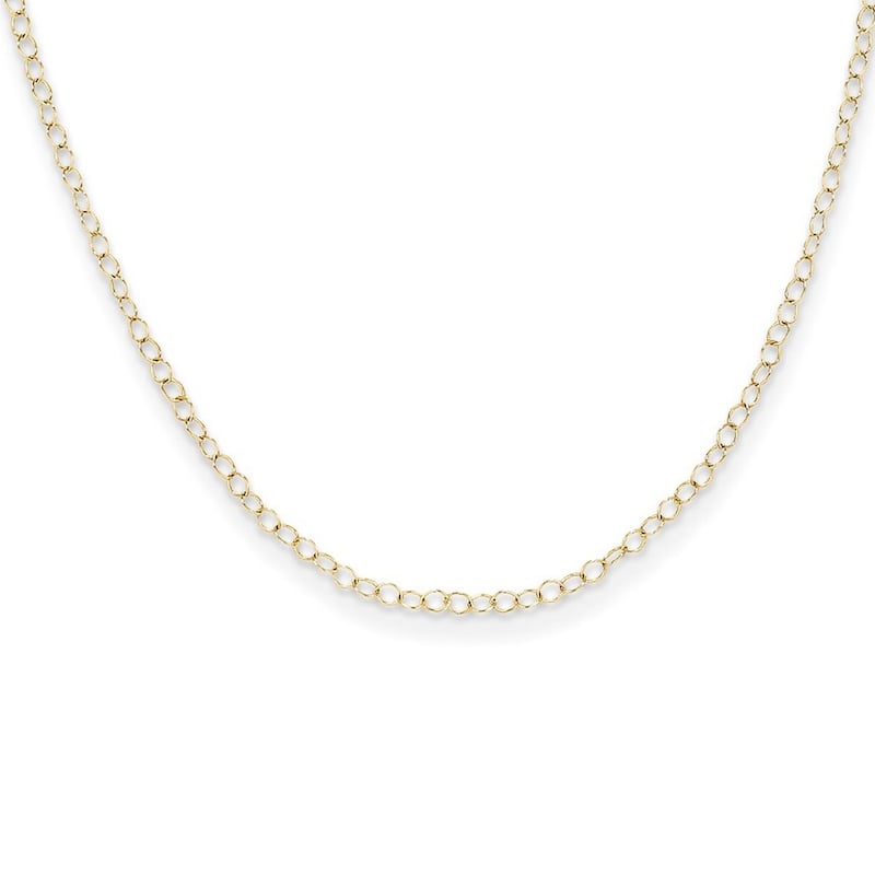 Curata 14k Yellow Gold 15" Childrens Cable Chain Necklace