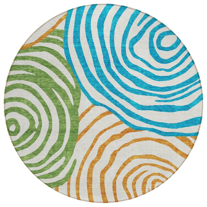 HomeRoots Abstract Transitional Rectangle Outdoor Rug