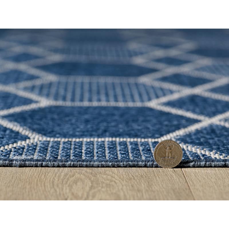 Domani Speak Geomatric Honeycomb Indoor / Outdoor Area Rug