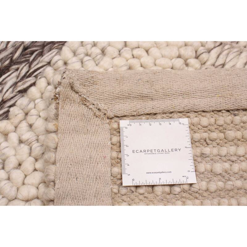 ECARPETGALLERY Braid weave Sienna Ivory Wool Rug - 8'10 x 12'8
