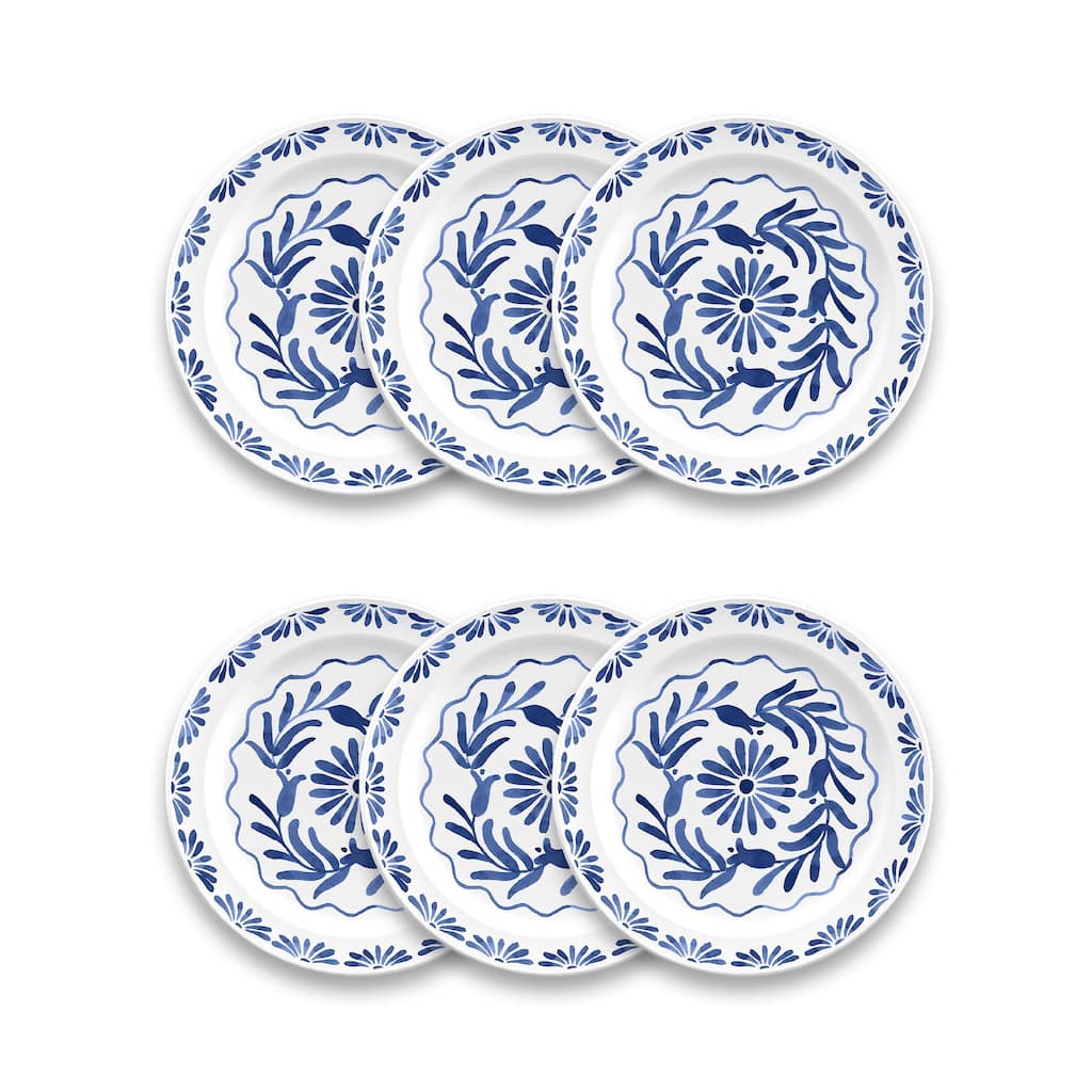 Abode Homewares by TarHong Azul Salad Plate, 8.5" x 0.7", Set of 6