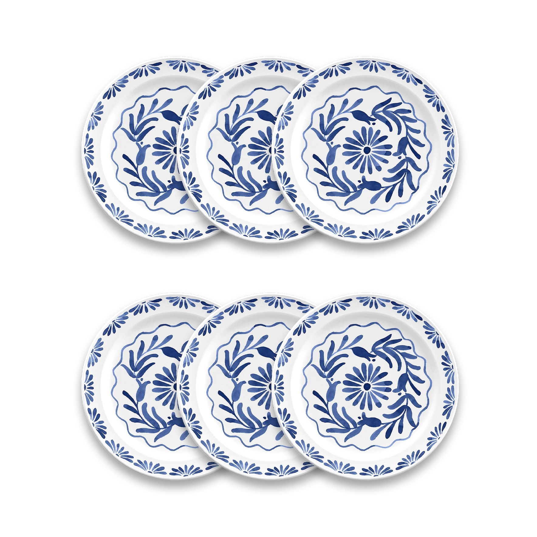 Abode Homewares Azul Melamine Salad Plate - Blue - 8.5" - Set of 6