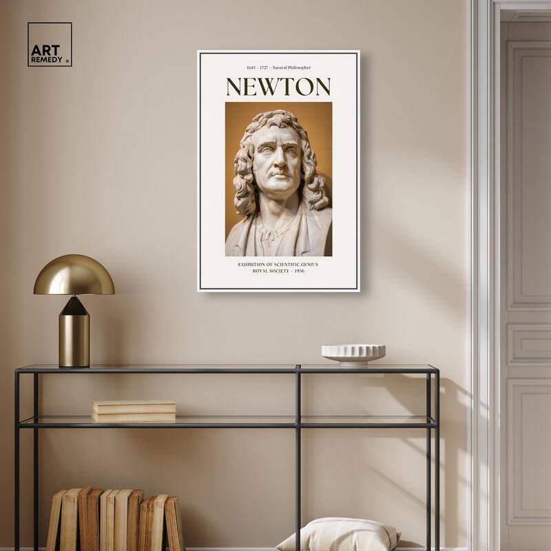 Newton's Likeness in Marble Canvas by Art Remedy