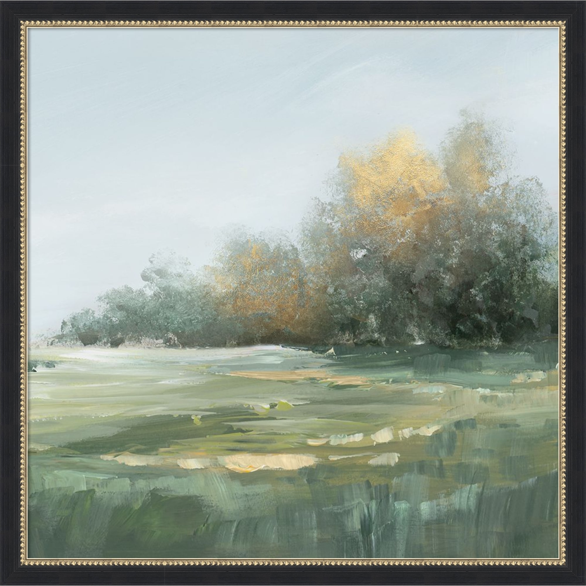 Misty Morning in the Meadow I by PI Studio Framed Mounted Canvas Wall Art Print