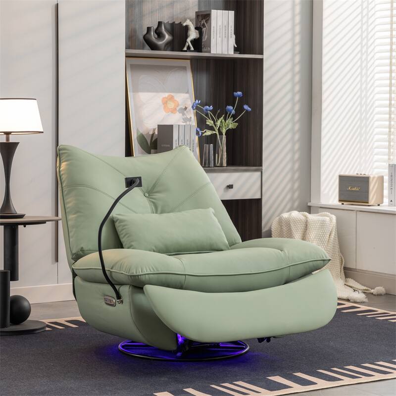 Power Swivel Rocking Chair with USB Port Charge &Lamp for Nursery