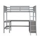 preview thumbnail 26 of 50, Modern Twin Size Wooden Loft Bed With Shelves and Desk,Solid Construction