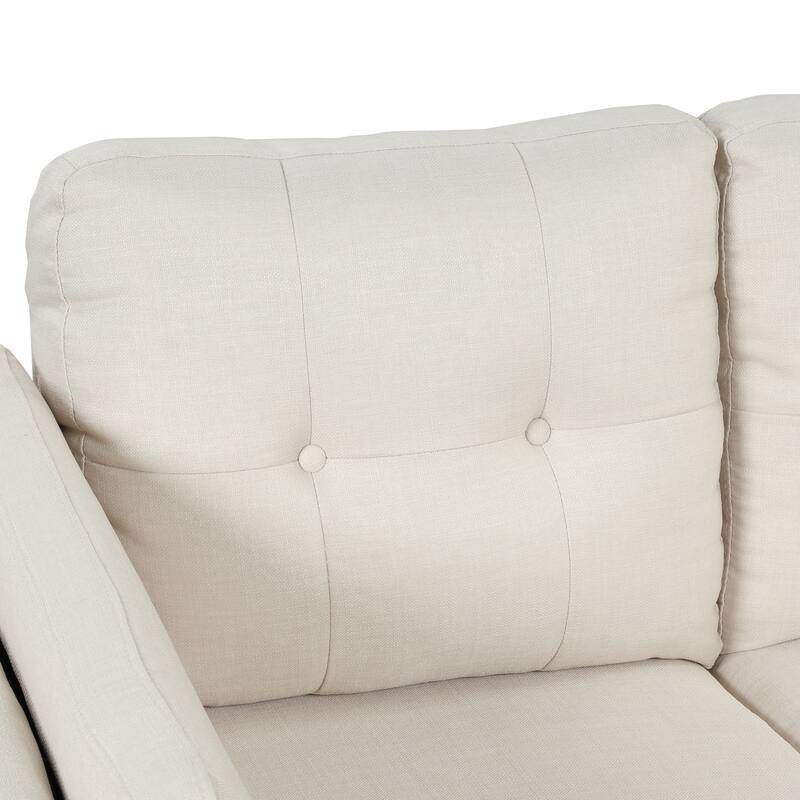 Modern Linen Fabric Sofa, L-Shape Couch with Chaise Lounge,Sectional Sofa - Right Facing