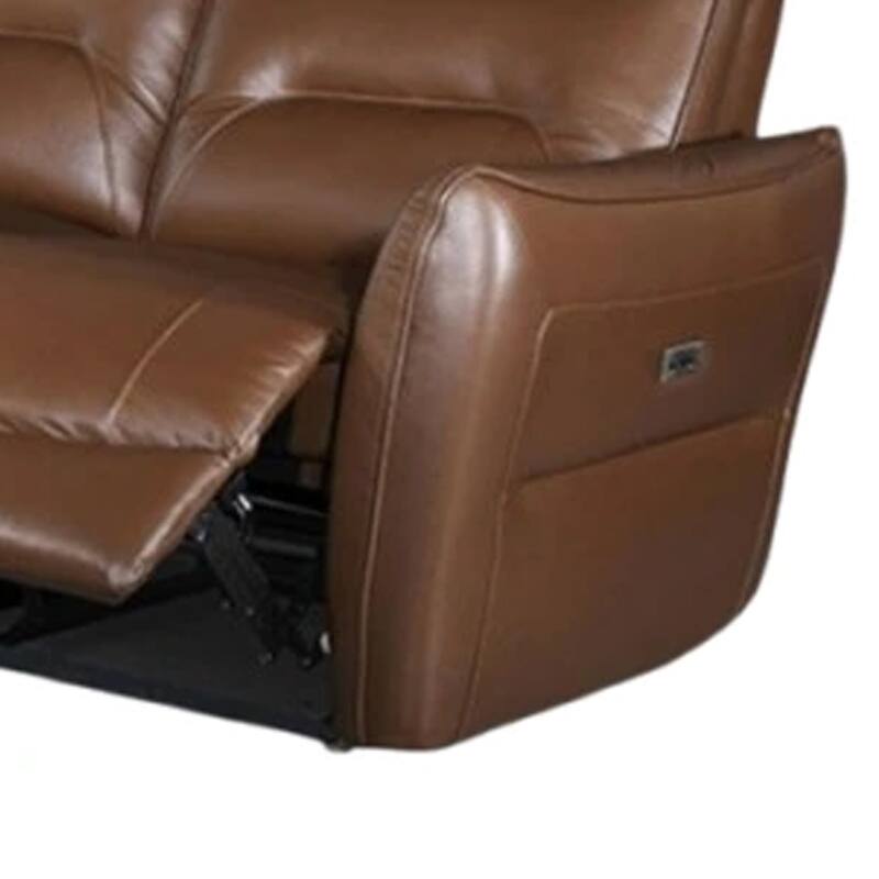 Teren Power Recliner Sofa, 86 Inch, Brown Grain Leather