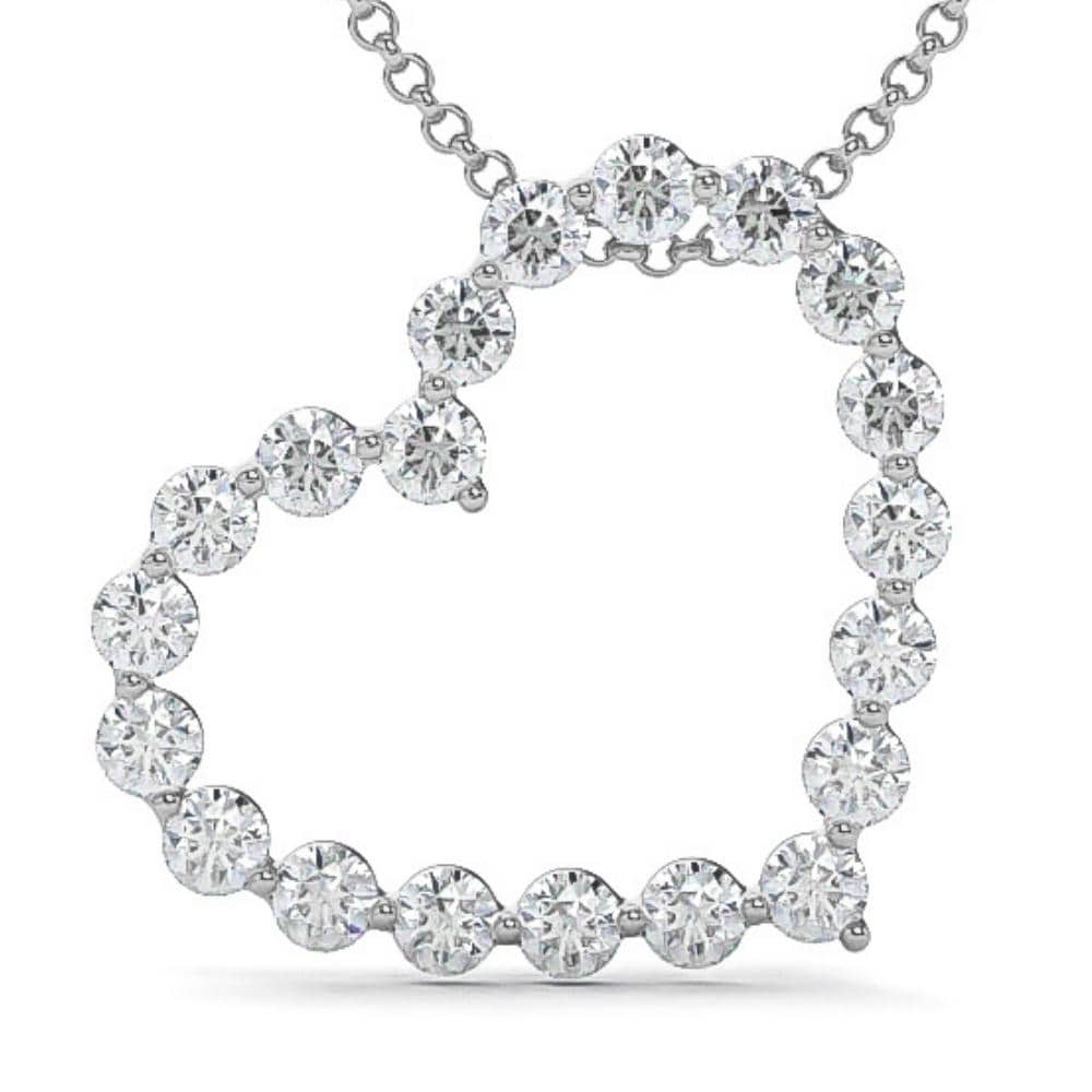 Bliss Diamond 1 Ct Diamond Heart Pendant Necklace in White, Yellow, or Rose Gold Lab Grown