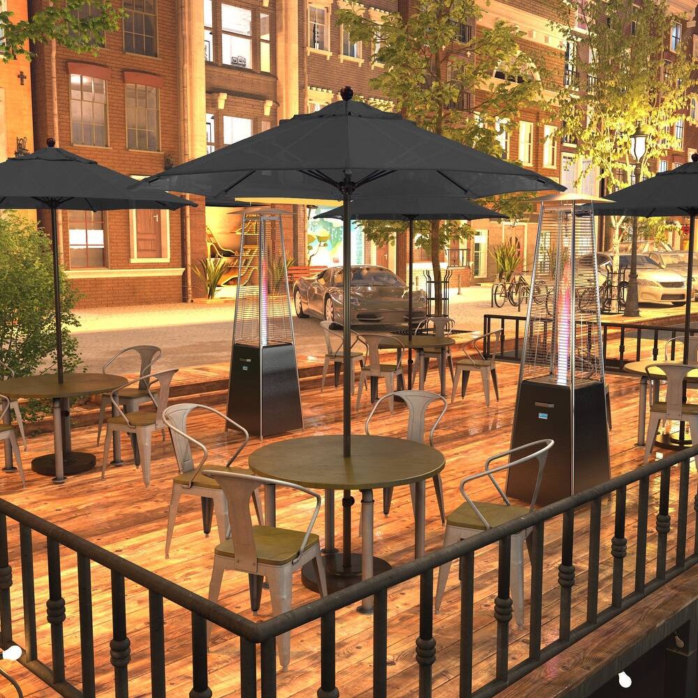 California Umbrella 7.5' Venture Series Patio Umbrella, Bronze Aluminum Pole Fiberglass Ribs Push Lift, Olefin Royal Blue