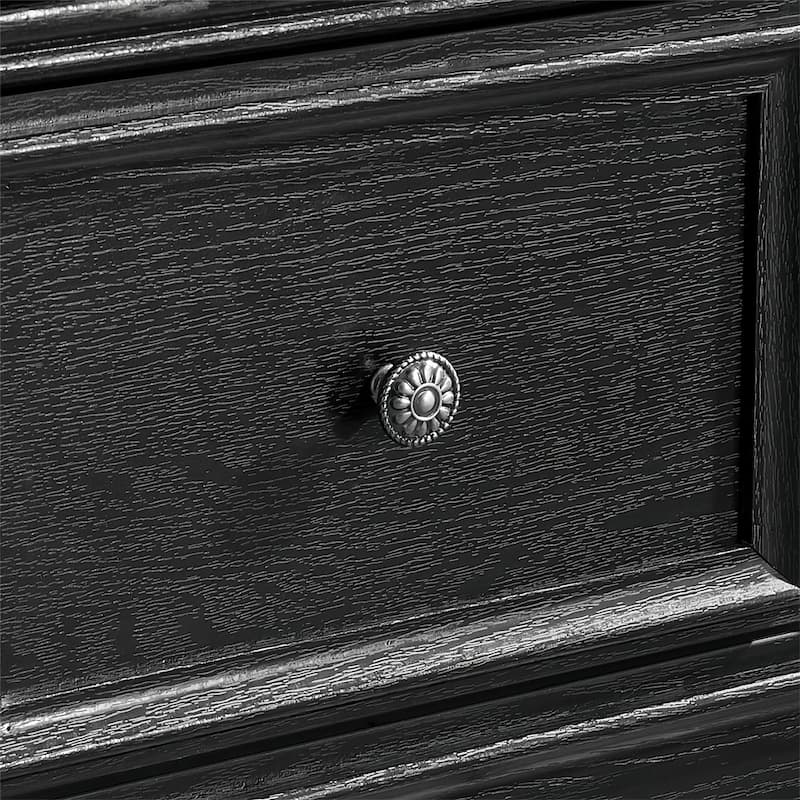 Modern Wood Dresser Cabinet with Metal Slide Rails and 7 Drawers