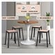 preview thumbnail 2 of 69, Tresse Modern Stackable Dining Stool with Wicker Seat for Dining Room, Garden, Patio, Indoor or Outdoor - No Assembly Required