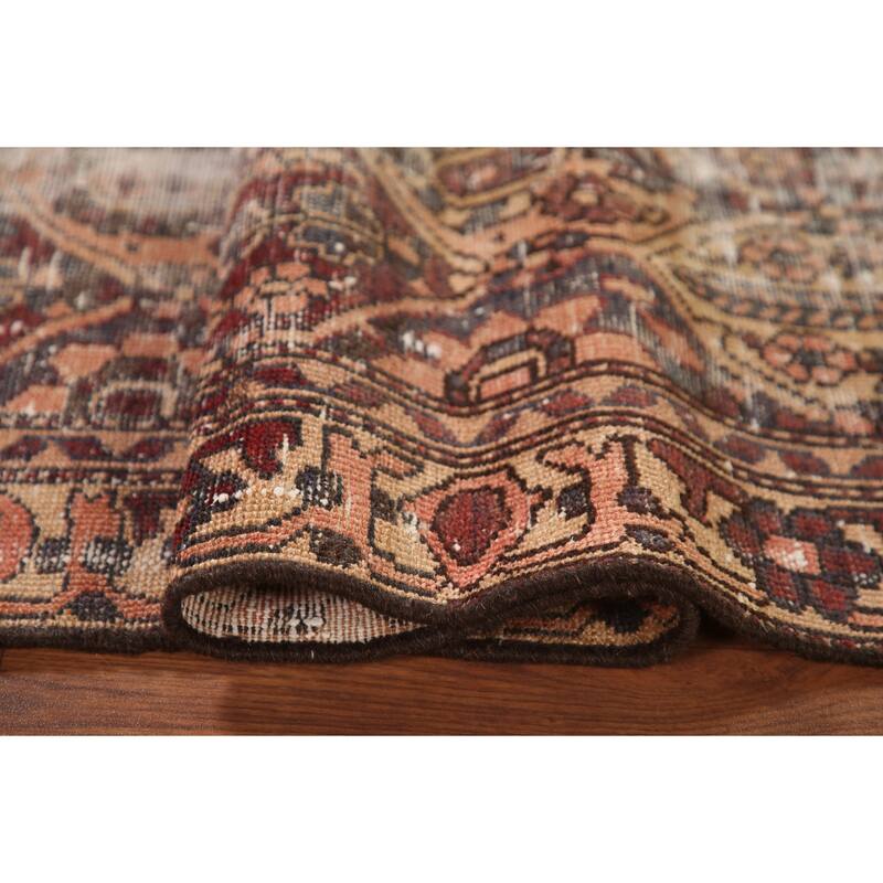 Hand Knotted Oriental 100% Wool Carpet Traditional Geometric Oranges & Rust Bakhtiari Area Rug - 4' 10'' X 3' 1''