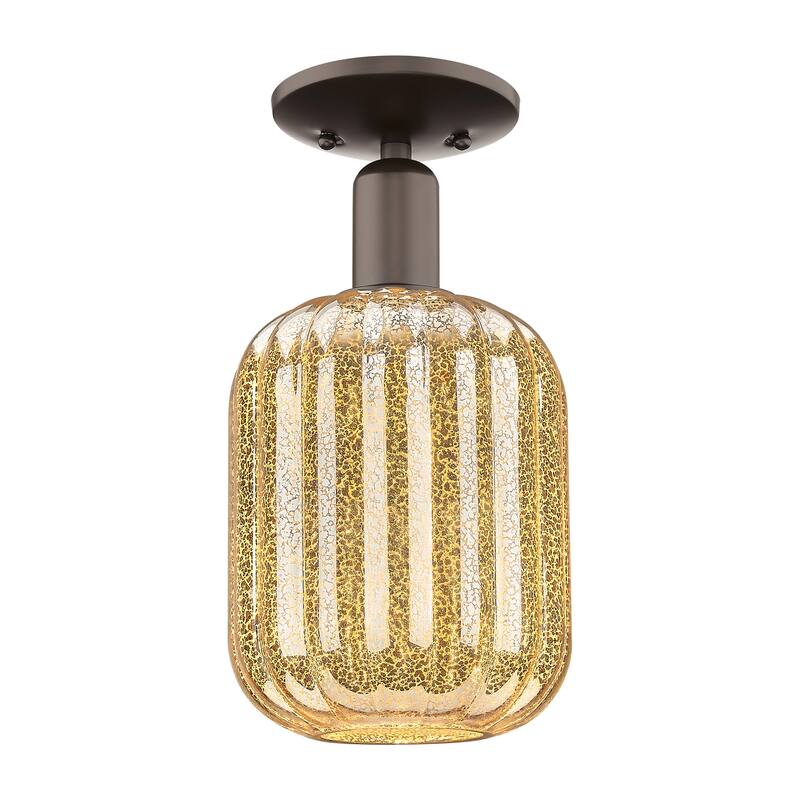 Innovations Lighting Downtown Urban - Preston - 1 Light 7" Jar Shade Semi-Flush Mount Light