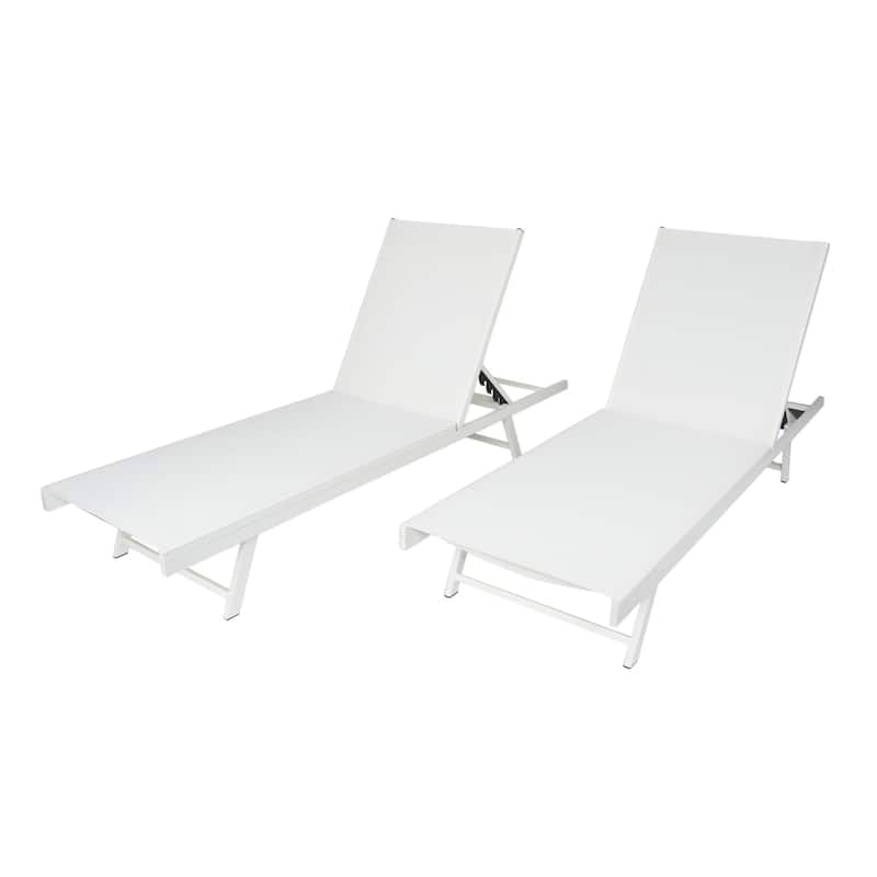 Outdoor aluminum frame mesh chaise lounge chair