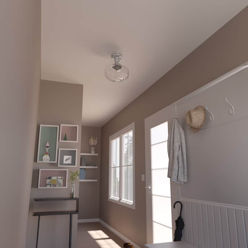 Hunter 10" Saddle Creek 1 Light Pendant or Semi-Flush Mount Ceiling Light - Kitchen Island, Dining Room, Entry