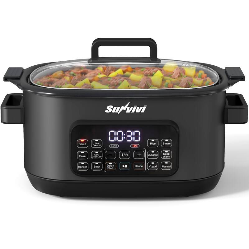 6.5QT 12-in-1 Programmable Multi Slow Cooker - Black