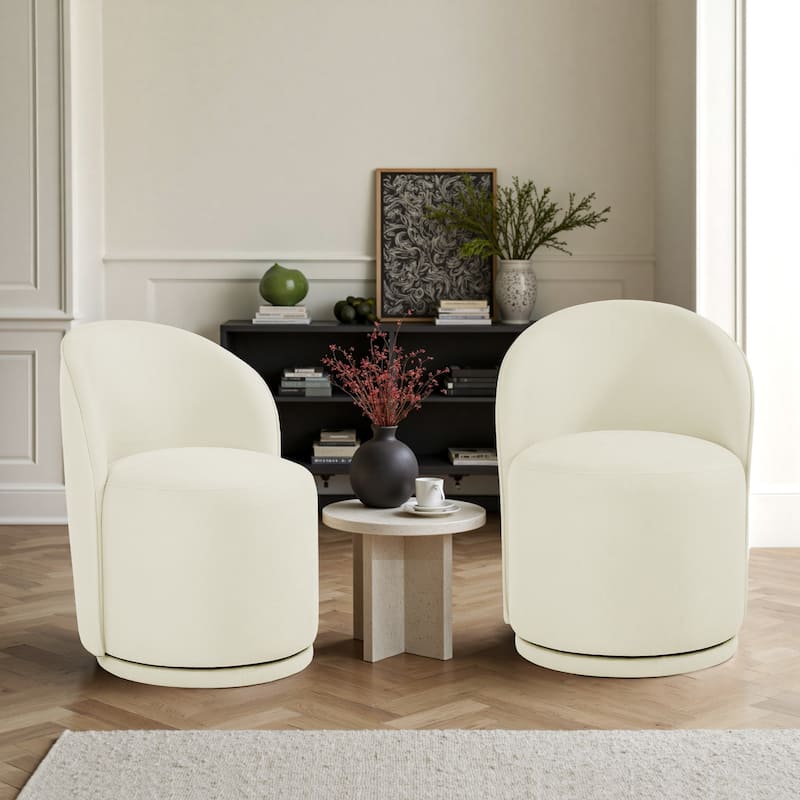 Modern Armless 360-Degree Swivel Dining Chair Barrel Chair