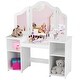 preview thumbnail 10 of 20, Costway Vanity Table Set Makeup Dressing Kids Girls Study Table Tri - See Details White