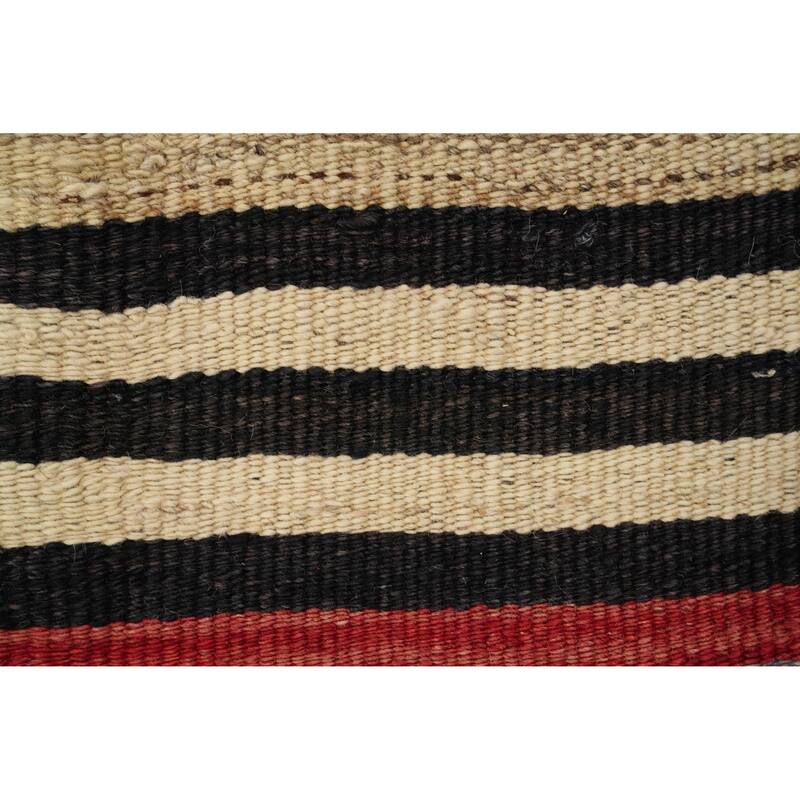 Hand Woven Oriental 100% Wool Carpet Southwestern Geometric Multi-Colored Kilim Area Rug - 8' 8'' X 4' 8''