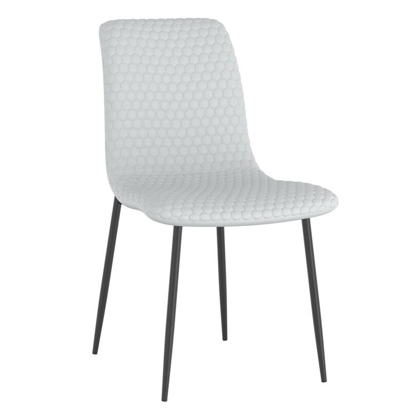 Contemporary Fabric and Metal Dining Chair, Set of 2 - Grey