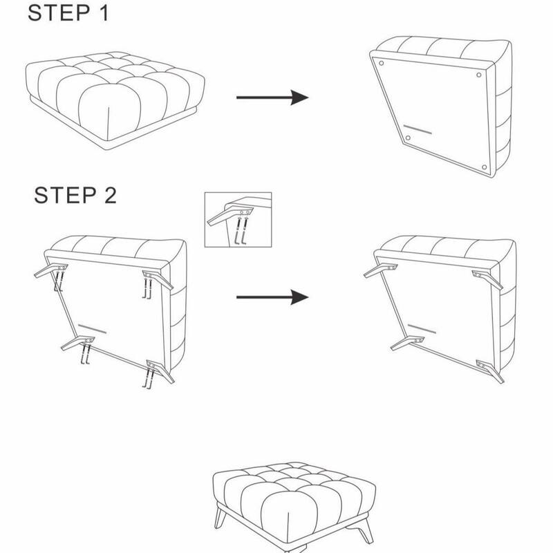 GDFStudio - Addison Modern 37" Square Tufted Linen Upholstered Ottoman